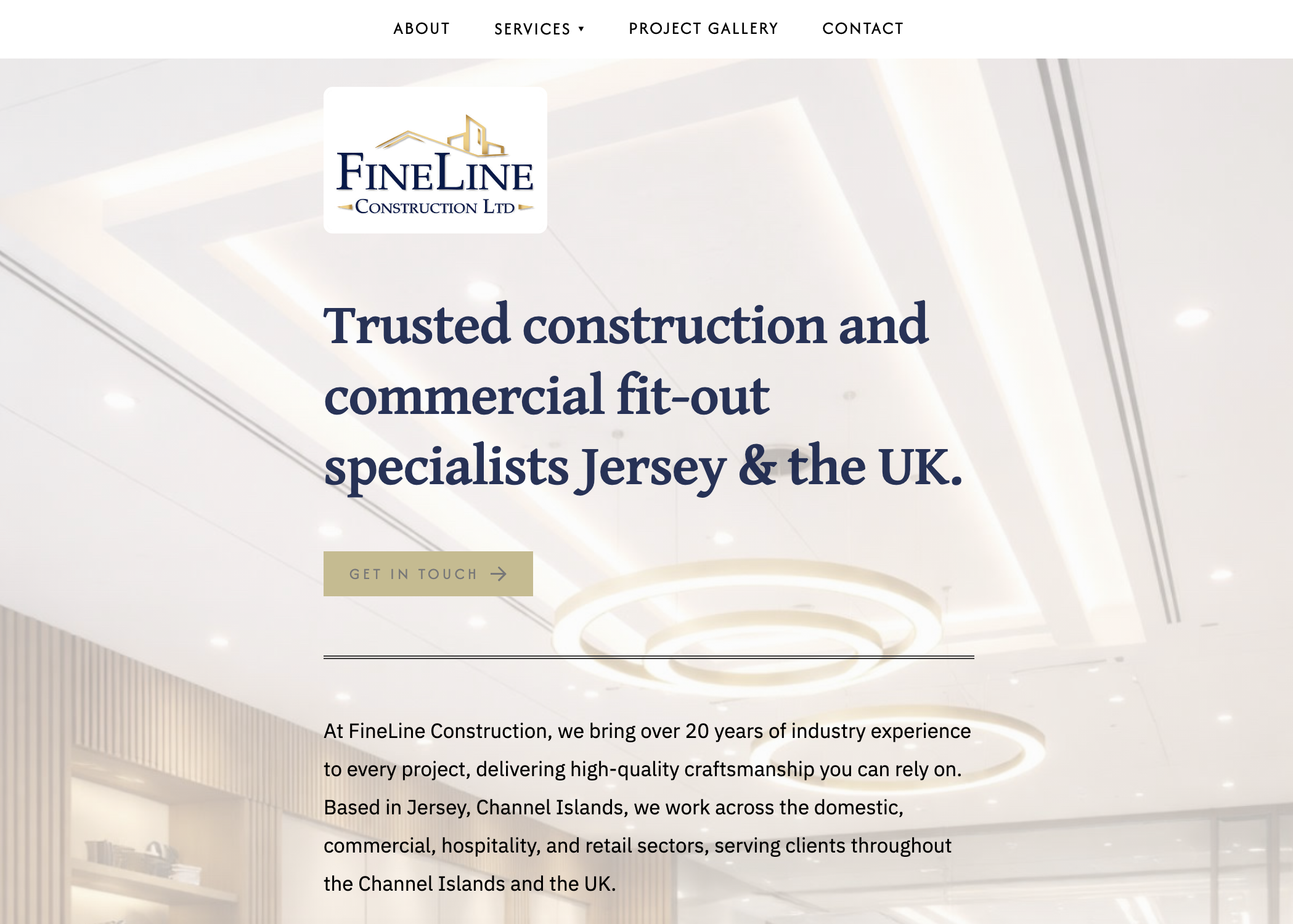 FineLine Construction website preview